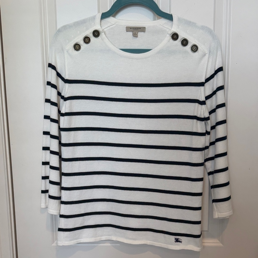Burberry White Knit Sweater